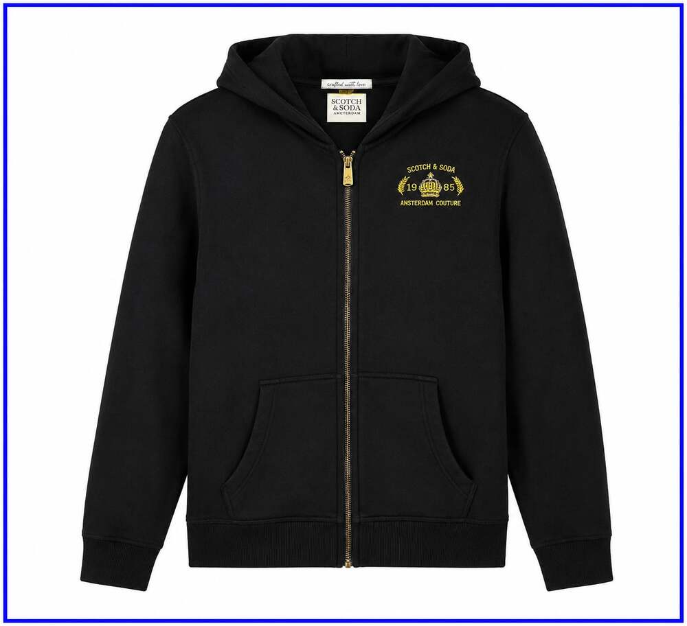 Scotch & Soda Big Boys Graphic Fleece Zip-Up Hoodie